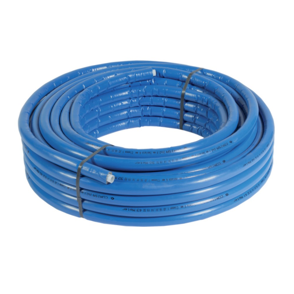 Comisa metal-plastic pipe with insulation (blue)